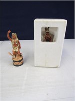 (2) 8" Tall Native American Themed Decanters