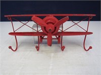 Red Metal Airplane Wall Decor