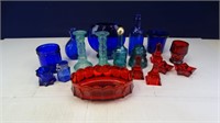 (Mult) Assorted Colored Glassware Home Decor