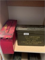 7.62mm ammo box and 1 unknown ammo box metal