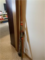 2 long bows and quiver of arrows