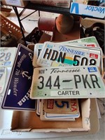 Assorted automobile tags.