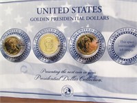 Unted States Golden Presidentail Dollars.