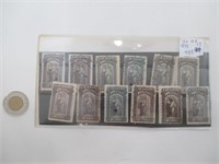12 timbres 10c 1893 mais avec perforation rare