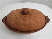 Vintage Boston Ware Terracotta Baking Dish w/lid