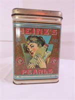 Lidded HEINZ'S Pearls Tin, Heinz Keystone