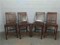 4x Counter Height Wood Chairs / Stools