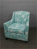 Beach Themed Upholstered Chair - Edges Frayed