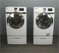 2x Samsung Front Loading Washer / Dryer W Stands