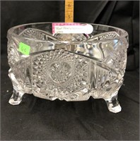 7 1/2 inch glass footed bowl