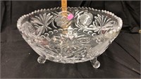 lead crystal footed bowl