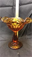 5 in amber glass dish