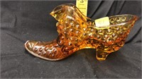 Fenton amber glass shoe