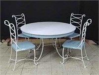 Metal Base Table & Chair Set