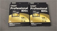 2x Lexar Professional 800x 128 Gb Compact Flash