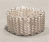 Sterling Silver .925 Mesh Ring Sz 6.5 . Total