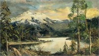Lake Scene Painting by Segundo Huertas.