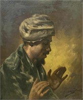 Painting of Man in Turban by D. Buongiorno.