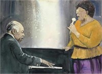 Harmon Montgomery Jazz Scene Watercolor.