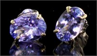 14kt Gold Oval 2.00 ct Natural Tanzanite Earrings