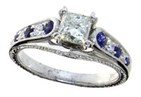 14kt Gold 1.62ct Sapphire & Diamond Ring