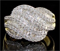 Brilliant 3/4 ct Baguette Diamond Wave Ring