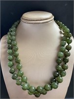 Natural Jade 8mm Hand Knotted 30" Necklace