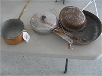 COLLECTION OF METAL COOKWARE AND HANGERS