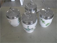 4 PORCELAIN SPICE JARS