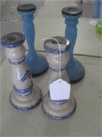 2 PAIRS OF CANDLE HOLDERS