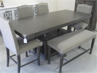 6PC PAINTED BAR HEIGHT DINING SET-DAMAGED