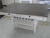 PAINTED BAR HEIGHT DINING TABLE W/DRAWERS-SCRATCH