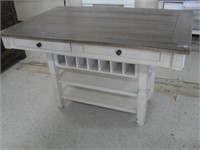 PAINTED BAR HEIGHT DINING TABLE WITH DRAWERS