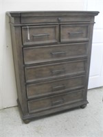 PAINTED SEVEN DRAWER CHEST-SCRATCHED