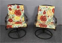 2x Wrought Iron Swivel Chairs