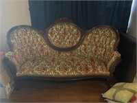 GORGEOUS CARVED TUFTED SOFA