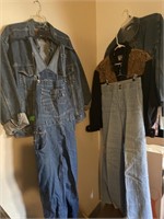 BLUE JEAN JACKETS OVERALLS AND BELL BOTTOMS