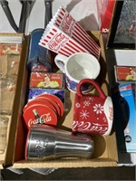 Coca Cola Cups, Coasters, Popcorn Containers, More