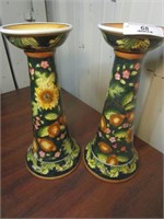 Ceramic Sunflower Candle Pedestals