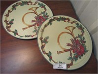 Two Christmas Serving Trays