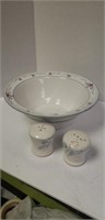 Salt/pepper & pottery bowl
