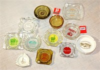 Vintage Advertising Ashtrays- Glass + Ceramic