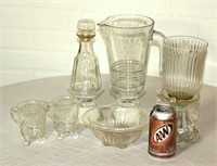 Mix of Vintage Glass- Mixing Bowl, Pitcher