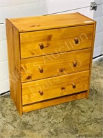 3 drawer pine dresser - 27" h x 25" w
