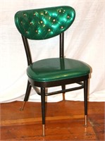 Retro Vinyl Diner Chair Green Glitter Tufted
