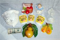 Vintage Chalkware & Wall Pockets Art