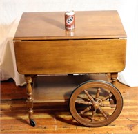Vintage Folding Service Beverage Cart w Drawer