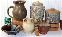 Crock Pottery Cookie Jar, Pitcher, Bowl, Mold