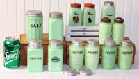 Jadeite Green Salt, Pepper & Flour Shakers