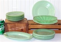 Fire-King Jadeite Green Dining Plates Saucers